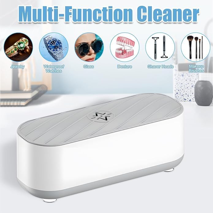 Ultrasonic Cleaner,Ultrasonic Jewelry Cleaner,Ultrasound Clean Machine Professional Sonic Portable Household Cleaner for Cleaning Jewelry,Eyeglass, Watches,Coins, Makeup Brush, Silver White - Image 7