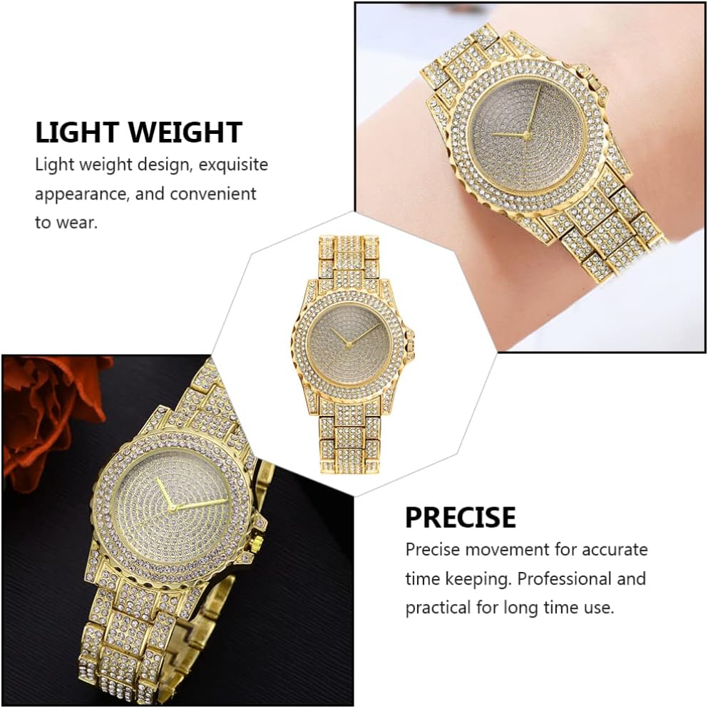 HEMOBLLO Stainless Steel Watch Womens Watches Luxury Ladies with Movement Crystal Rhinestone Diamond ES for Women Stainless Steel Wrist Dress Casual - Image 4