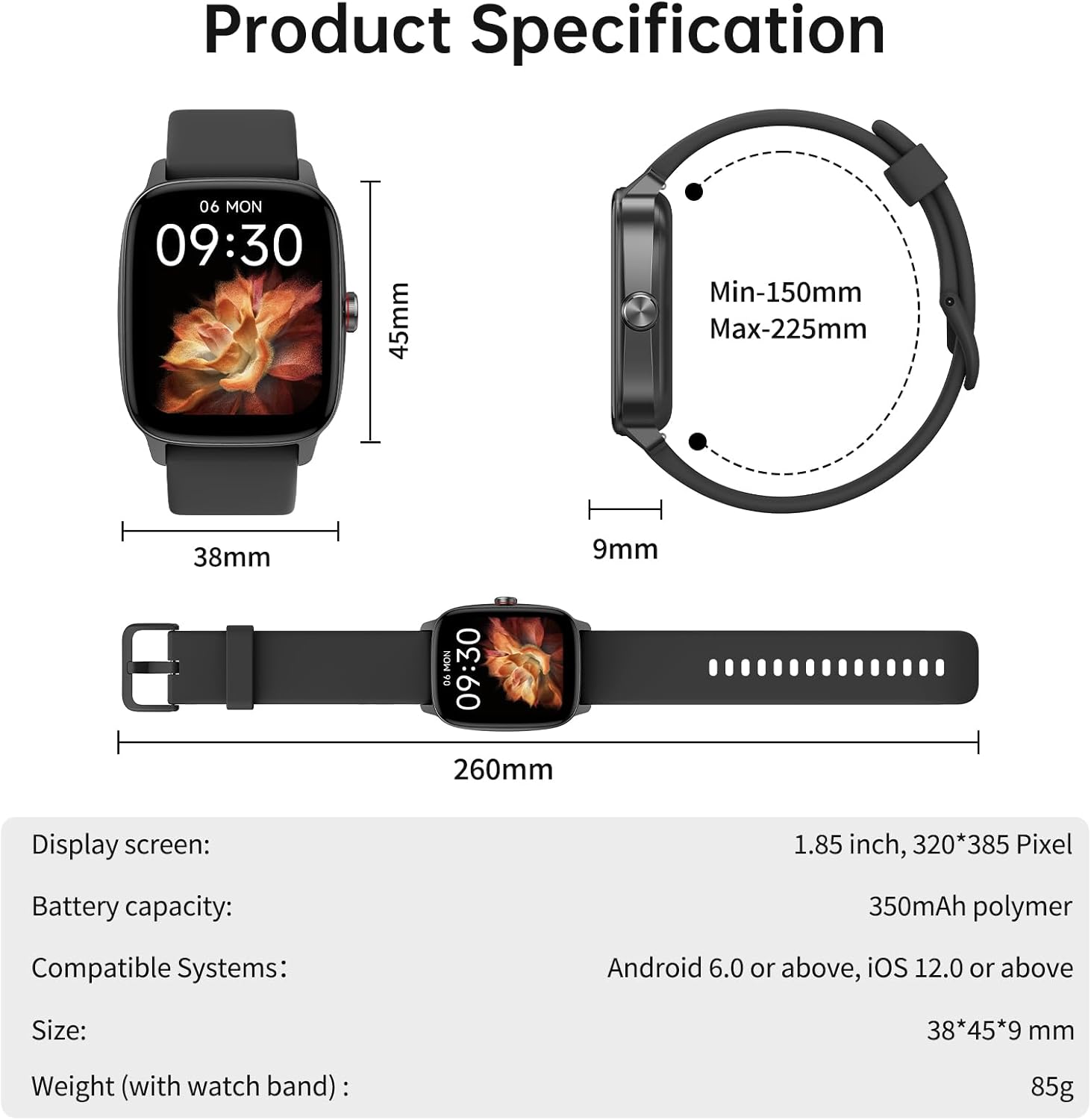 Smart Watch for Men Women, Bluetooth Call Smartwatch with AI Voice, 1.85" HD DIY Dial Fitness Watch, Heart Rate/SpO2/Steps/Sleep Monitor, 100+ Sports Modes, IP68 Waterproof Watch for Android iOS - Image 9