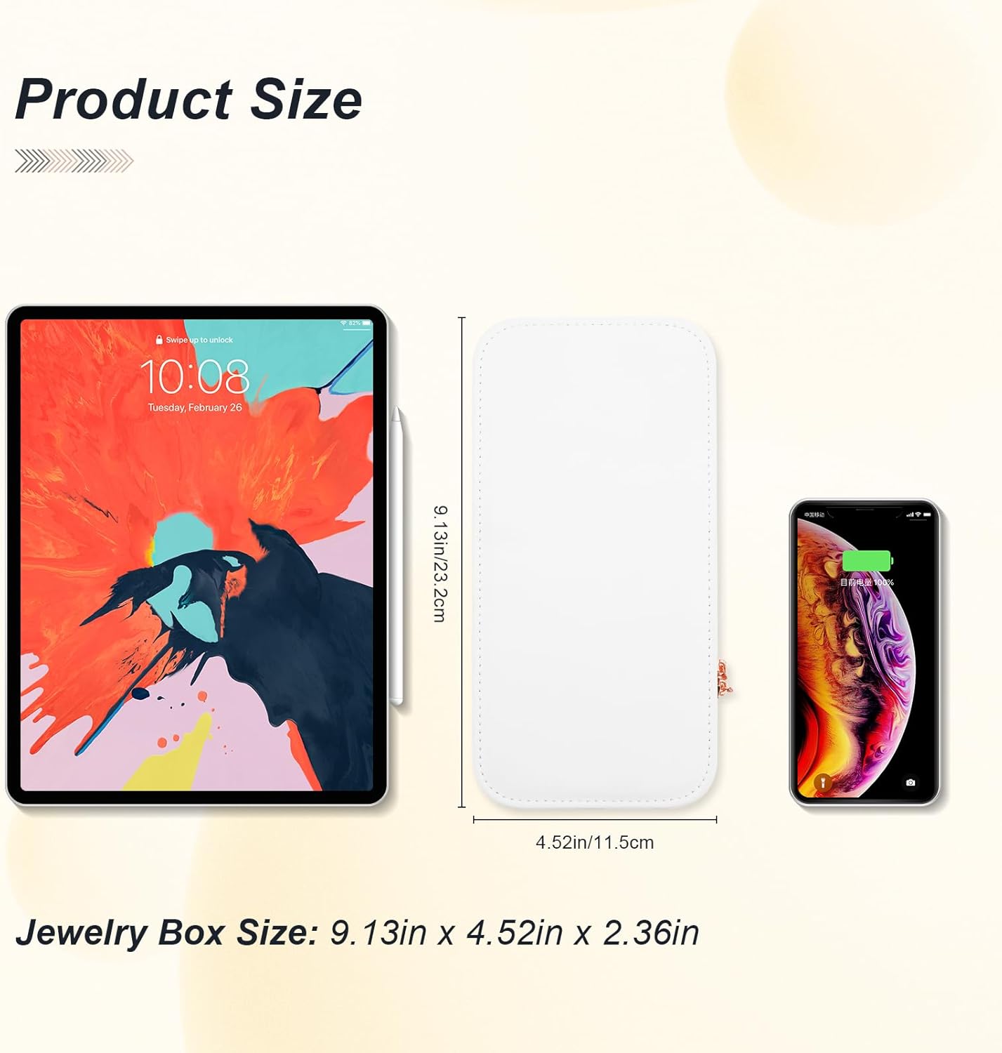 Jewelry Box Small Jewelry Boxes, PU Leather Portable Travel Jewelry Case, Large Capacity for Rings Earrings Necklaces Bracelets Watch, White C - Image 5