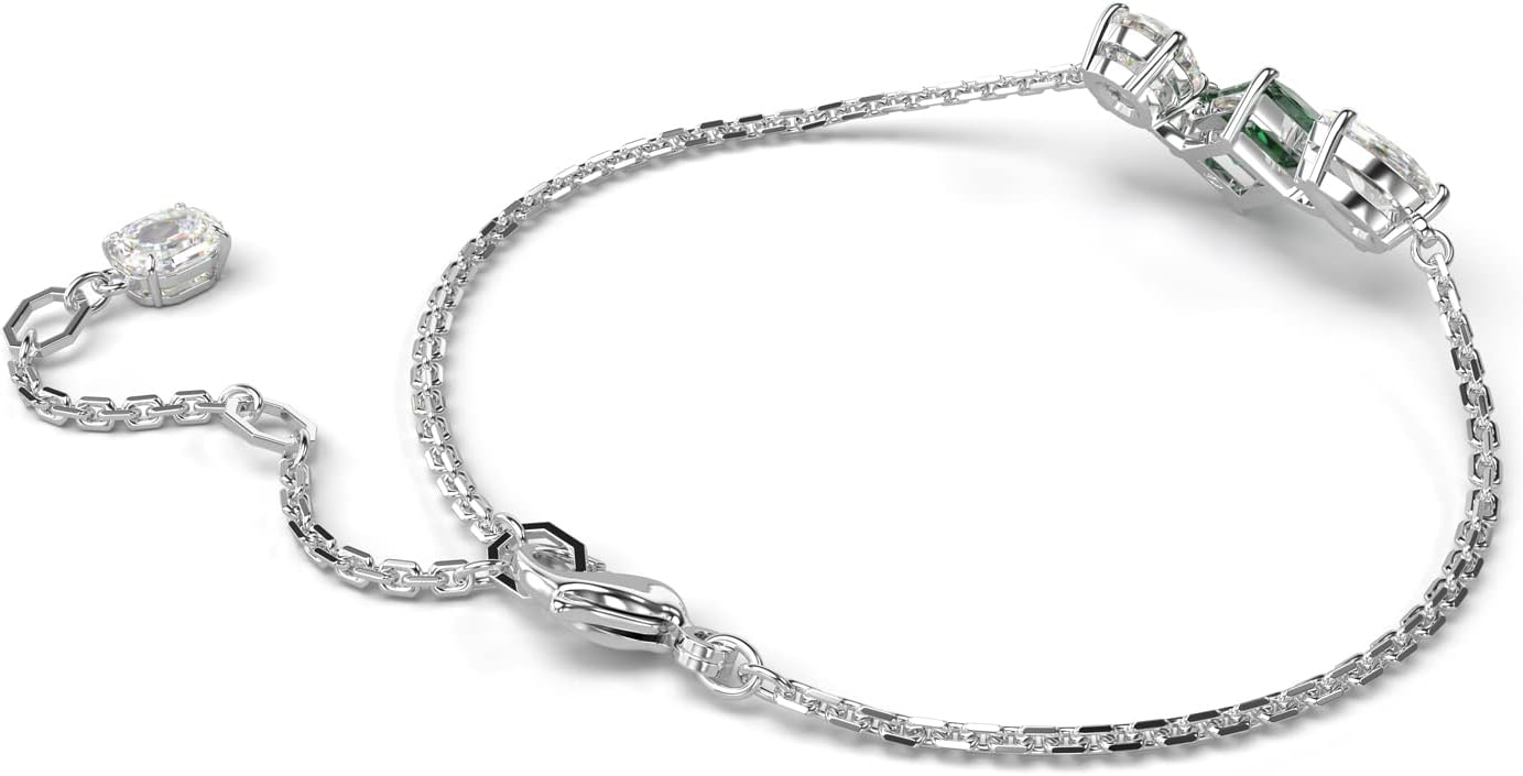 Swarovski Mesmera bracelet, Mixed cuts, Green, Rhodium Finished - Image 4