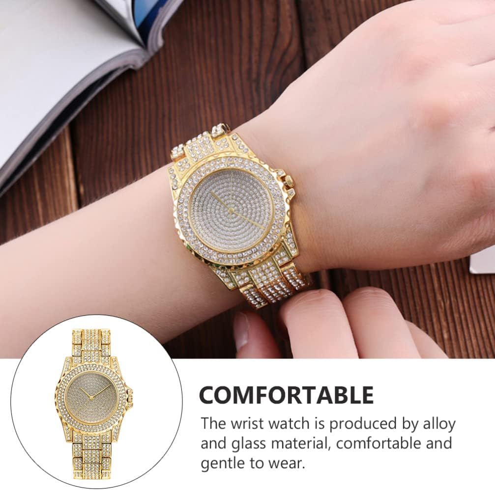HEMOBLLO Stainless Steel Watch Womens Watches Luxury Ladies with Movement Crystal Rhinestone Diamond ES for Women Stainless Steel Wrist Dress Casual - Image 3