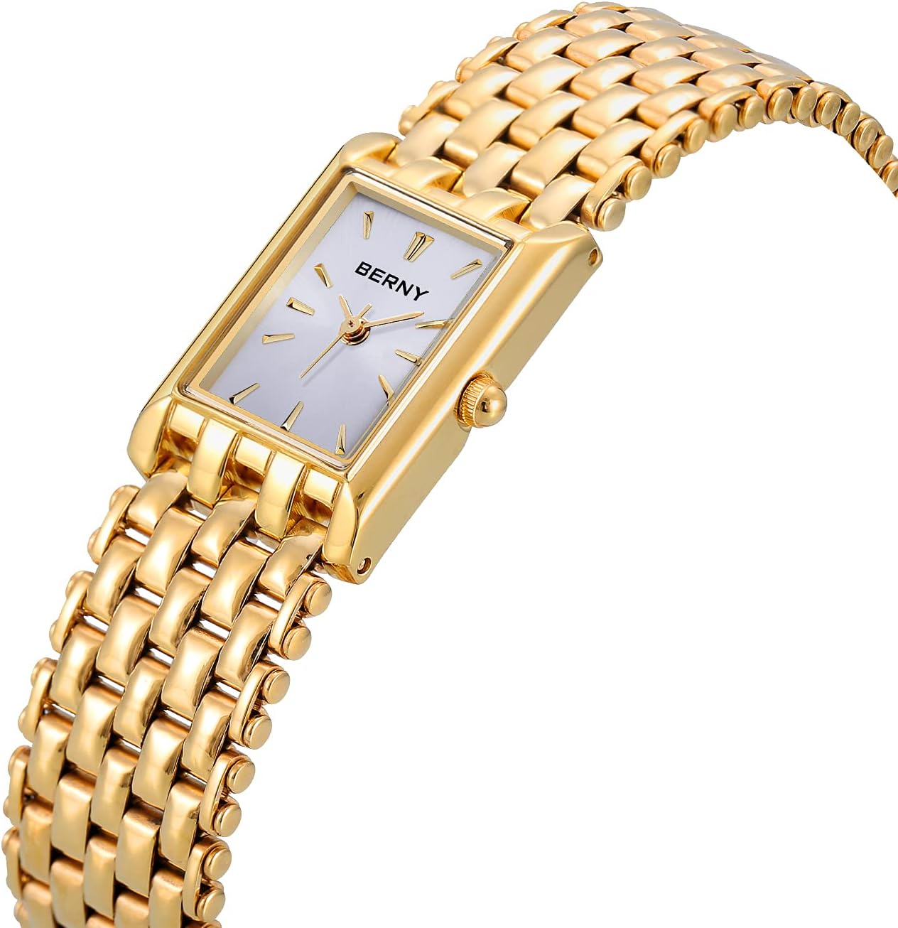 BERNY Gold Watches for Women Updated Ladies Quartz Wrist Watches Stainless Steel Band Womens Small Gold Watch Luxury Casual Fashion Bracelet Tools Included - Image 2