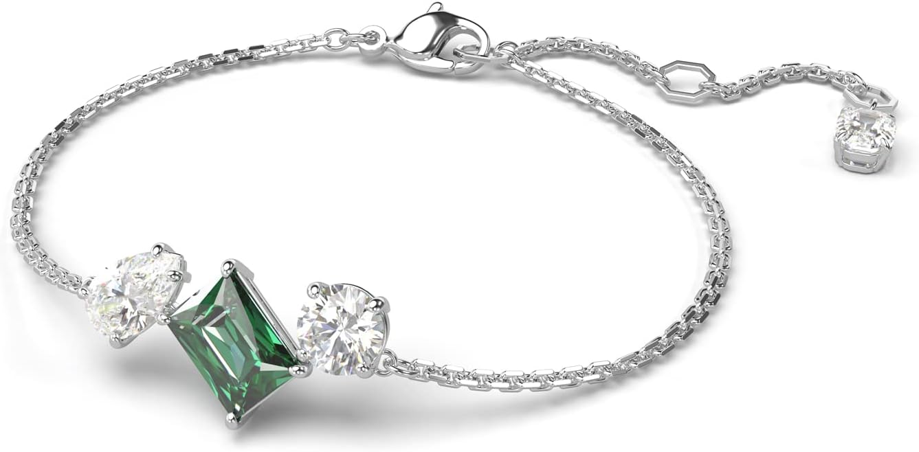 Swarovski Mesmera bracelet, Mixed cuts, Green, Rhodium Finished - Image 2