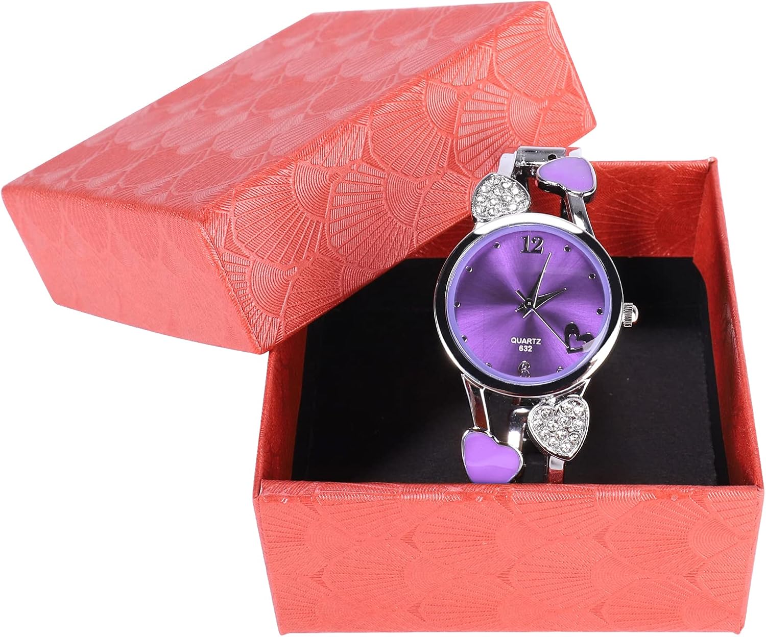 Women Bangle Watch Bracelet Quartz with Rhinestone Round Dial Stainless Steel Band Wrist Ladies Watches with Womens Watch Box - Image 5