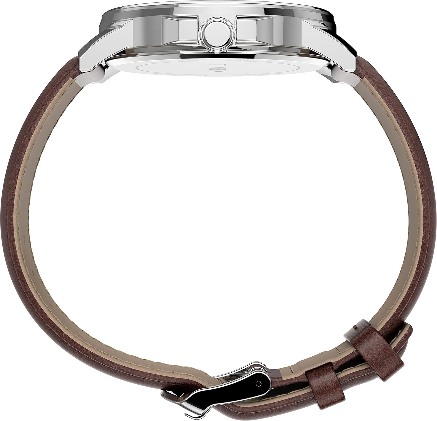 Timex Men's Dress 45mm Brown Leather Strap Watch (Model: TW2V79200GP) - Image 2