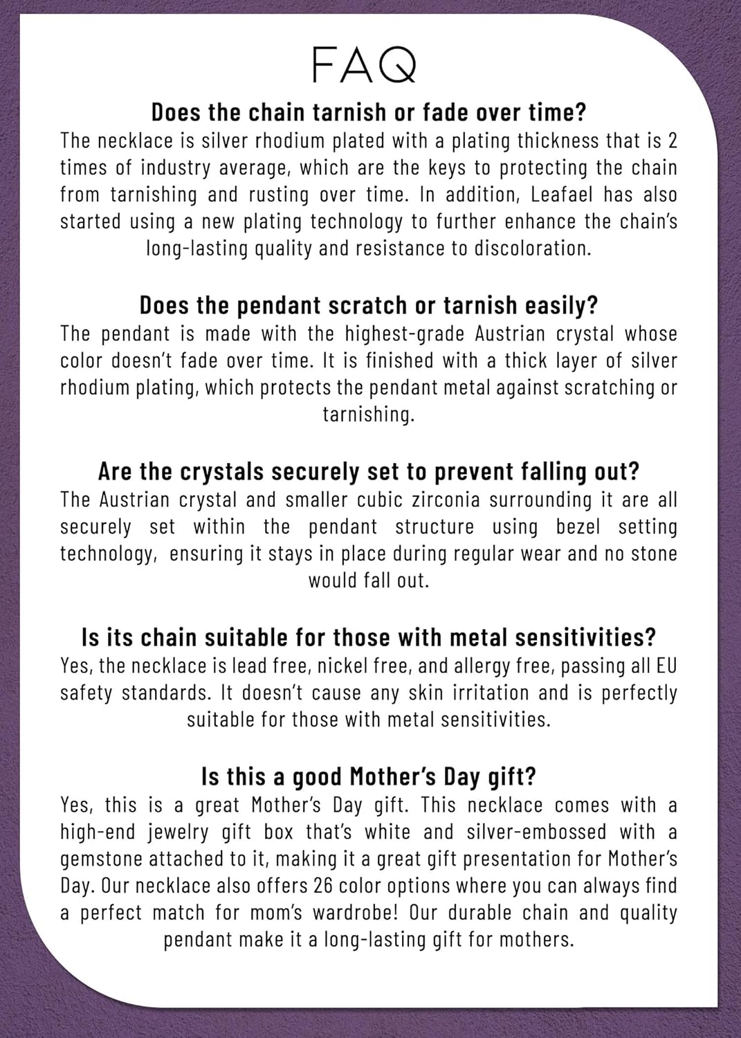 Leafael Infinity Love Heart Pendant Necklace, Necklaces for Women with Birthstone Crystal, Jewelry for Women with Premium Crystals, 18+2 Inch Chain Extender - Image 7