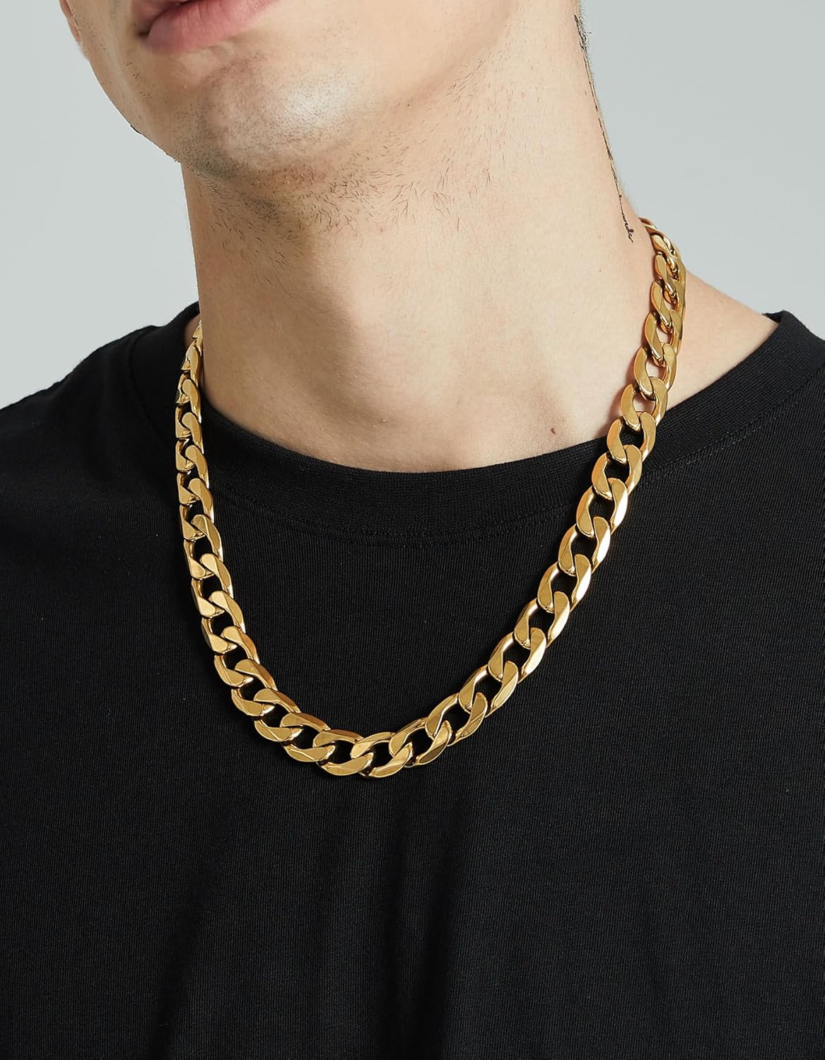 ChainsHouse Chain Cuban Necklace for Men Women, Stainless Steel/Black/14K Gold Plated Curb Link Necklace, 4mm/6mm/9mm/13mm Wide, 14"-30" Length-Send Gift Box - Image 7