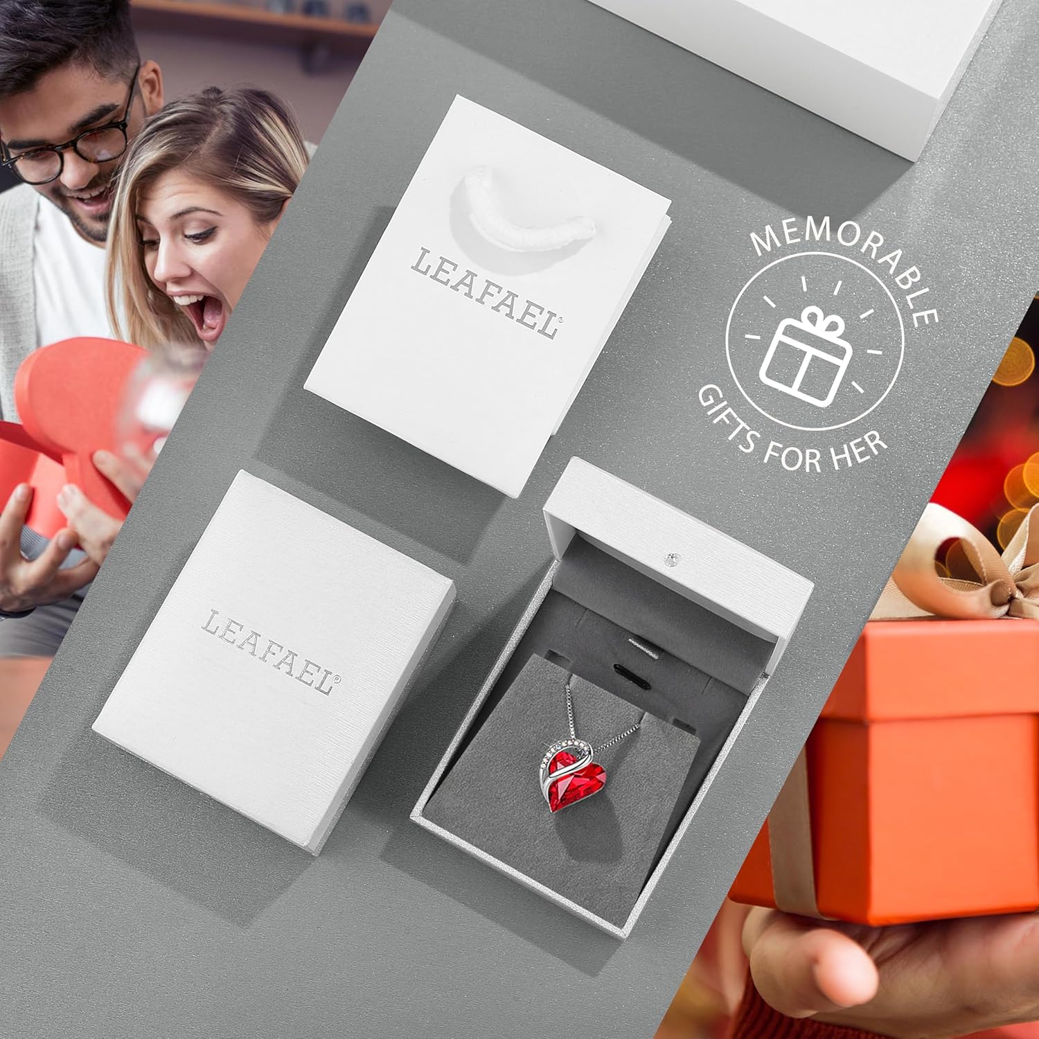 Leafael Infinity Love Heart Pendant Necklace, Necklaces for Women with Birthstone Crystal, Jewelry for Women with Premium Crystals, 18+2 Inch Chain Extender - Image 5