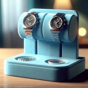 Microfiber Double Watch Display Stand for Men Women Jewelry Watch Bracelet Stand Display Showcase(Blue) Microfiber Double Watch Display Stand for Men Women Jewelry Watch Bracelet Stand Display Showcase(Blue)