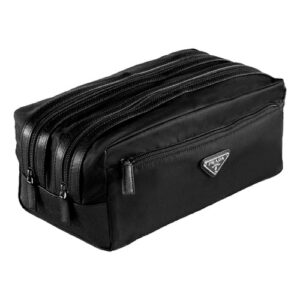 Prada Black Tessuto Nylon Saffiano Double Zip Necessaire Dopp Toiletry Bag NEW Prada Black Tessuto Nylon Saffiano Double Zip Necessaire Dopp Toiletry Bag NEW