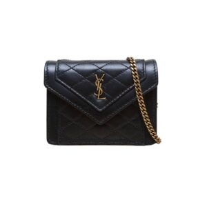 SAINT LAURENT Black Gold Hardware GABY Mini Chain Bag 10cm P225581790