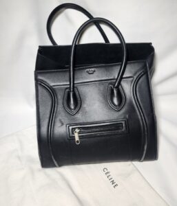 Celine Black Grained Calfskin Medium Phantom Luggage Tote ****see Description**
