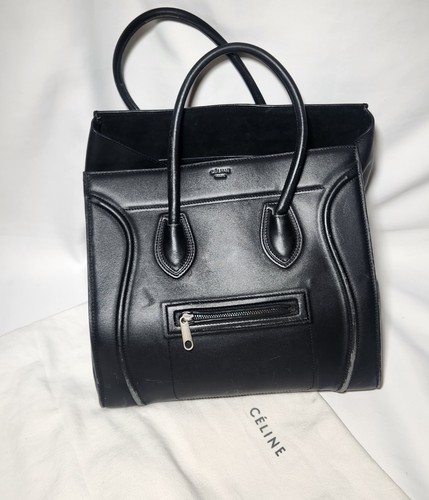 Celine Black Grained Calfskin Medium Phantom Luggage Tote ****see Description**