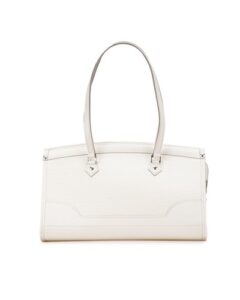 Preloved louis vuitton Leather Tote Bag Women White Shoulder Bag One Size