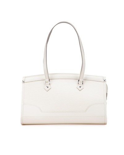 Preloved louis vuitton Leather Tote Bag Women White Shoulder Bag One Size