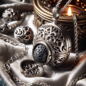 INFUSEU Aromatherapy Necklace Lava Stone Rock Essential Oil Diffuser Locket Pendant Jewelry Set for Women INFUSEU Aromatherapy Necklace Lava Stone Rock Essential Oil Diffuser Locket Pendant Jewelry Set for Women