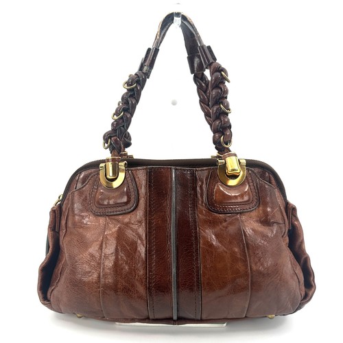 Chloe Heloise Hand Bag Shoulder Bag Leather Dark Brown #A417