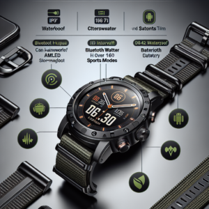 LIGE Military Smart Watch for Men(3 Bands), 1.43″ HD AMOLED Sport Watch, Smartwatch with Bluetooth Call/Answer,IP68 Waterproof,160+ Sport Modes,460mAh Battery, Fitness Watch for Android iOS, Black