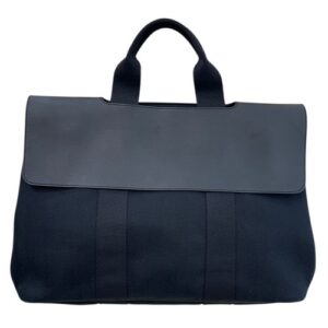 HERMES Valparaiso MM Handbag Togo Leather Black Snap Closure Dust Bag #OK3157
