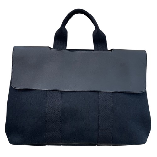 HERMES Valparaiso MM Handbag Togo Leather Black Snap Closure Dust Bag #OK3157