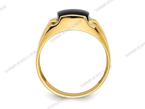 Black Onyx Gemstone Men Ring, Wedding Rings for Men, Eternity Gold Black Onyx Mens Ring Handmade Jewelry, Promise Ring, Mens Everyday - Image 4