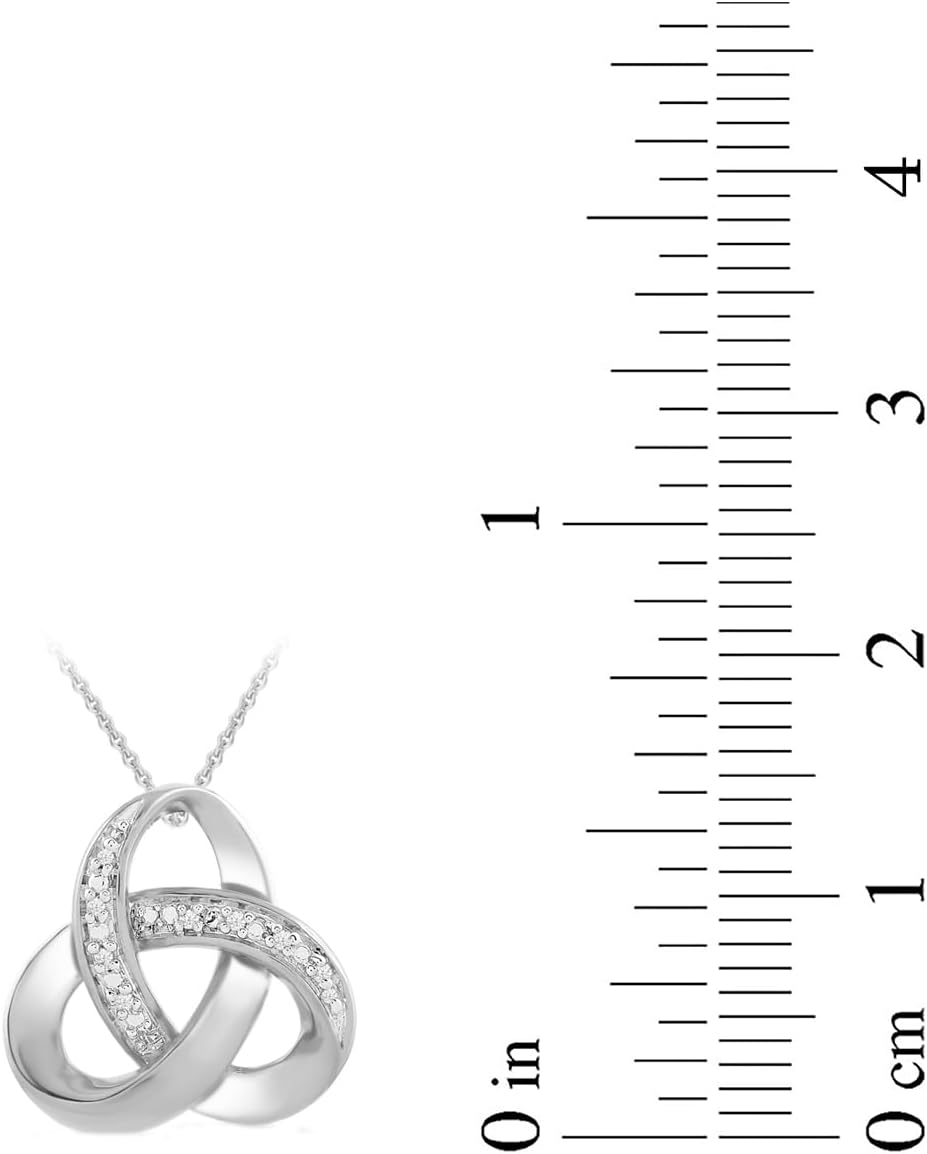 Sterling Silver Diamond Accent Knot Pendant Necklace , 18" - Image 4