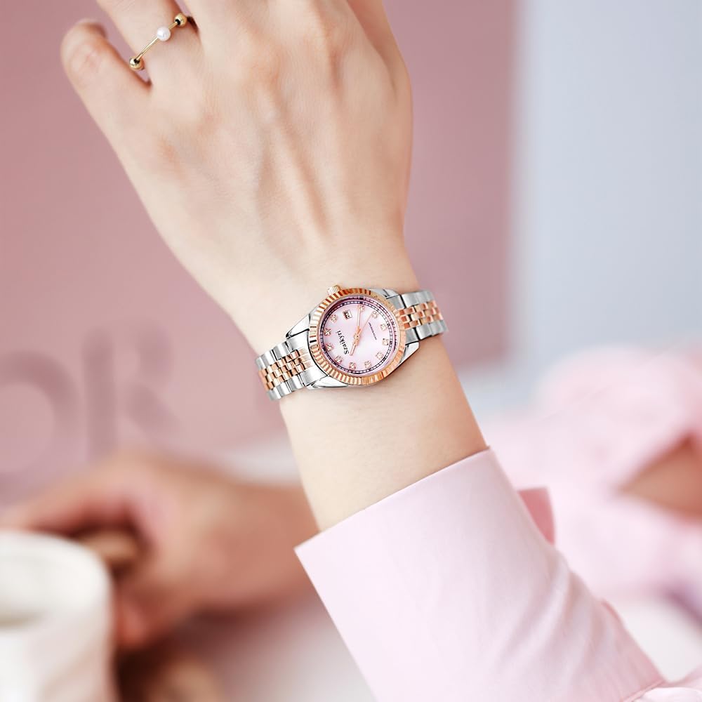 Classic Watch for Women with Solid Stainless Steel Band Ladies Dress Watch Womens Calendar Watch - Image 2