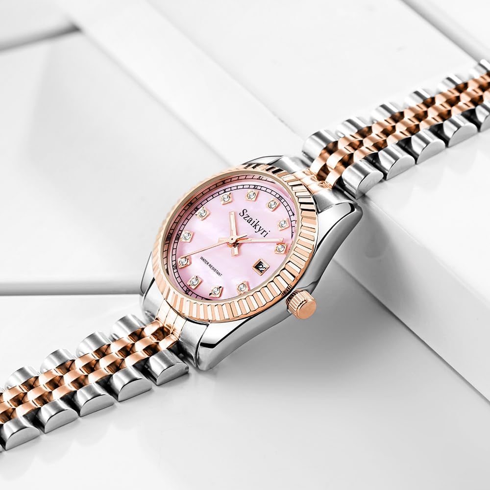 Classic Watch for Women with Solid Stainless Steel Band Ladies Dress Watch Womens Calendar Watch - Image 3