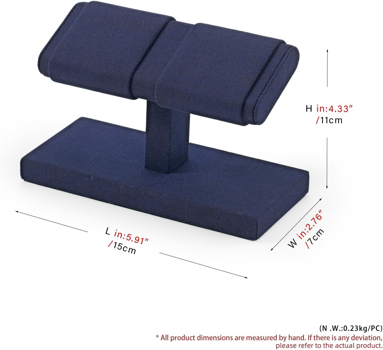 Microfiber Double Watch Display Stand for Men Women Jewelry Watch Bracelet Stand Display Showcase(Blue) - Image 6