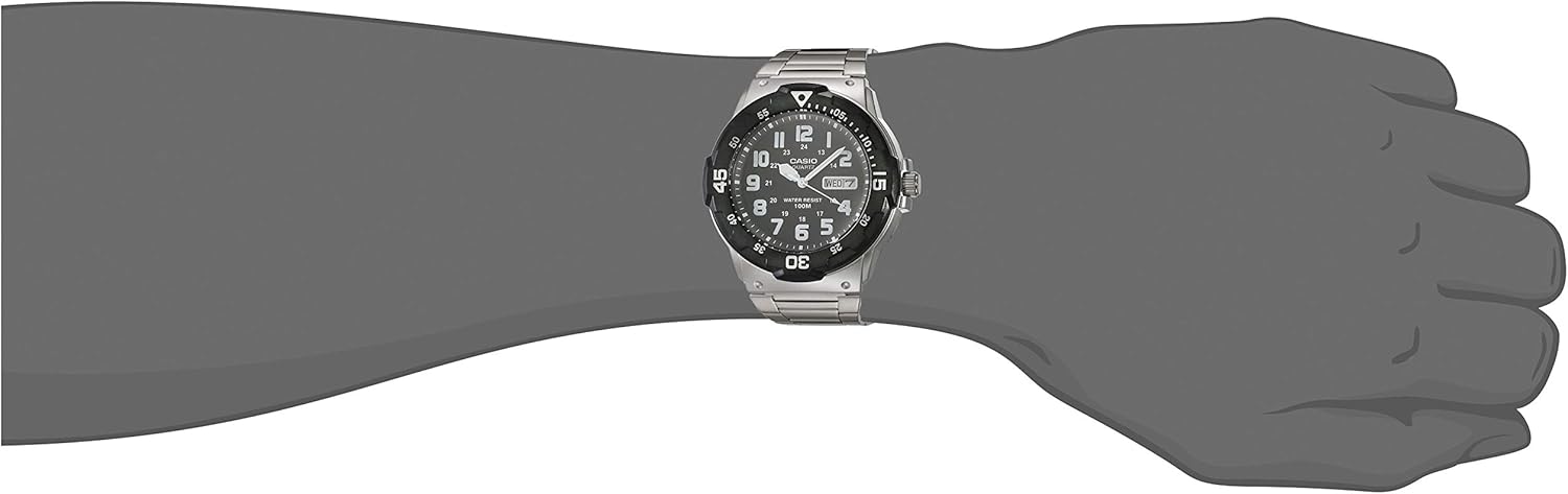 Casio Men's Diver Style Quartz Watch with Stainless Steel Strap, Silver, 23.8 (Model: MRW-200HD-1BVCF) - Image 2