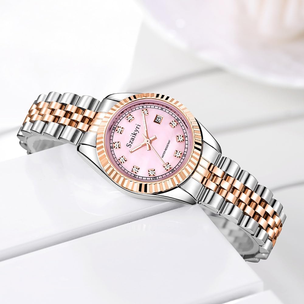 Classic Watch for Women with Solid Stainless Steel Band Ladies Dress Watch Womens Calendar Watch - Image 5