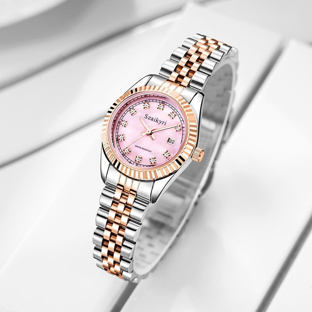 Classic Watch for Women with Solid Stainless Steel Band Ladies Dress Watch Womens Calendar Watch - Image 4