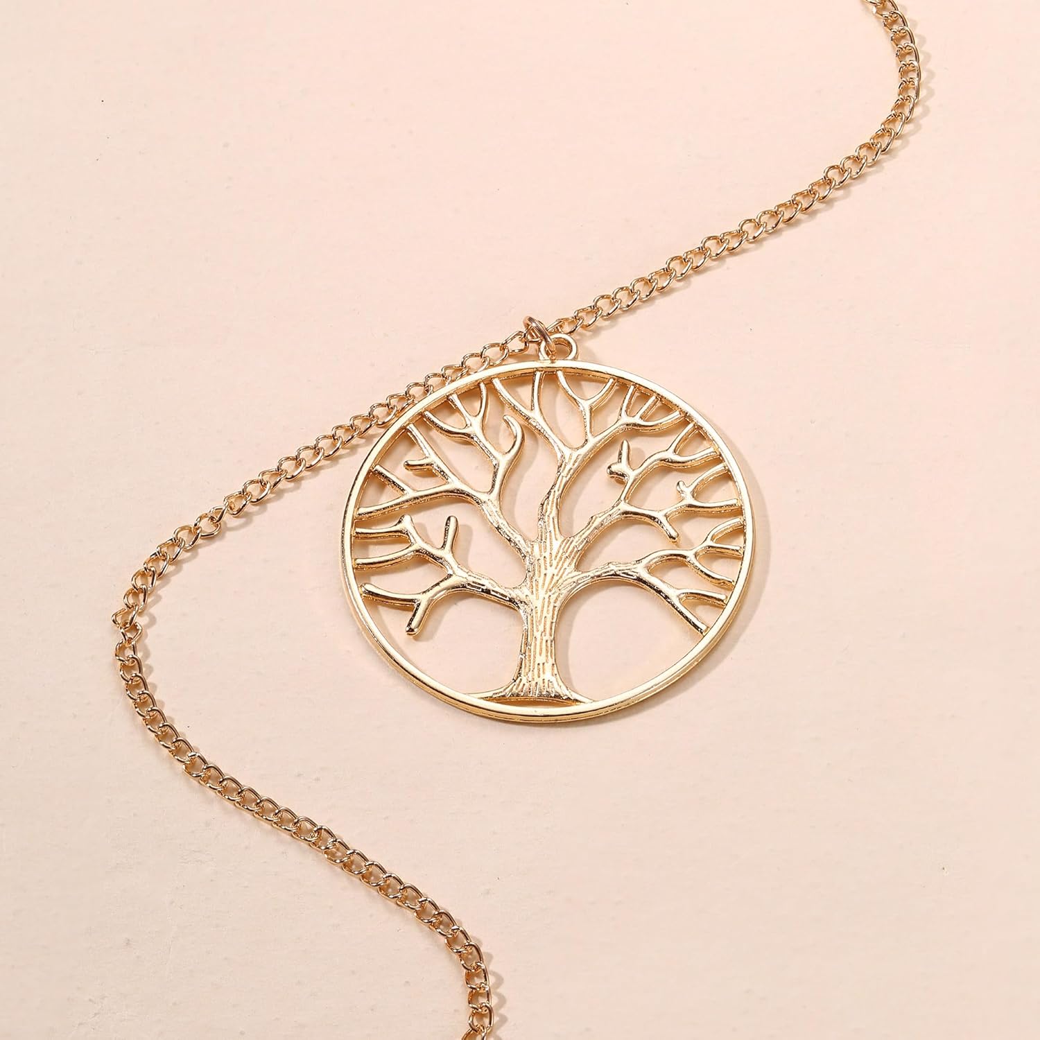 HAIAISO 6Pcs Long Necklaces for Women Tassel Pendant Necklace Circle Knot Bar Feather Leaf Sweater Necklace Statement Necklace for Women - Image 8