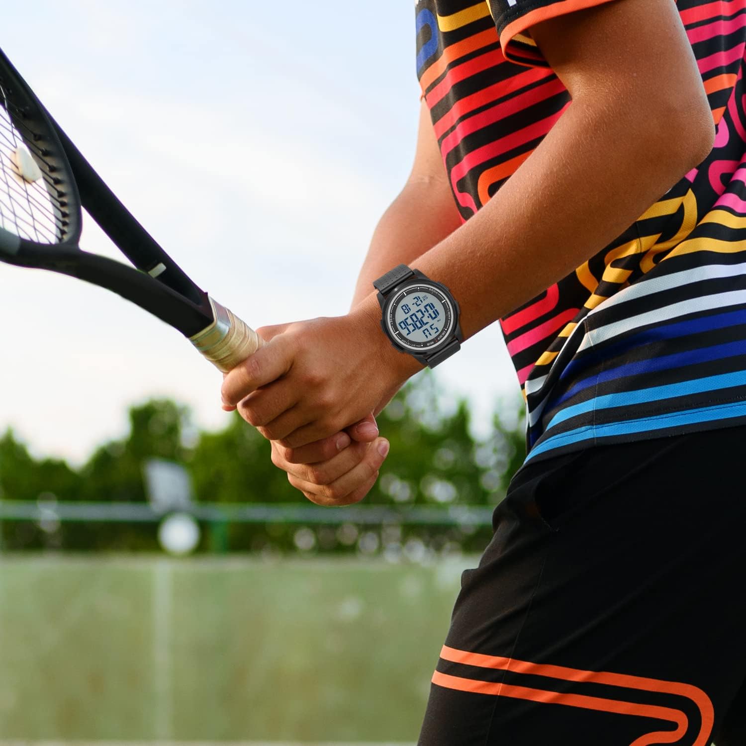 GOLDEN HOUR Ultra-Thin Minimalist Sports Waterproof Digital Watches Men with Wide-Angle Display Rubber Strap Wrist Watch for Men Women - Image 7