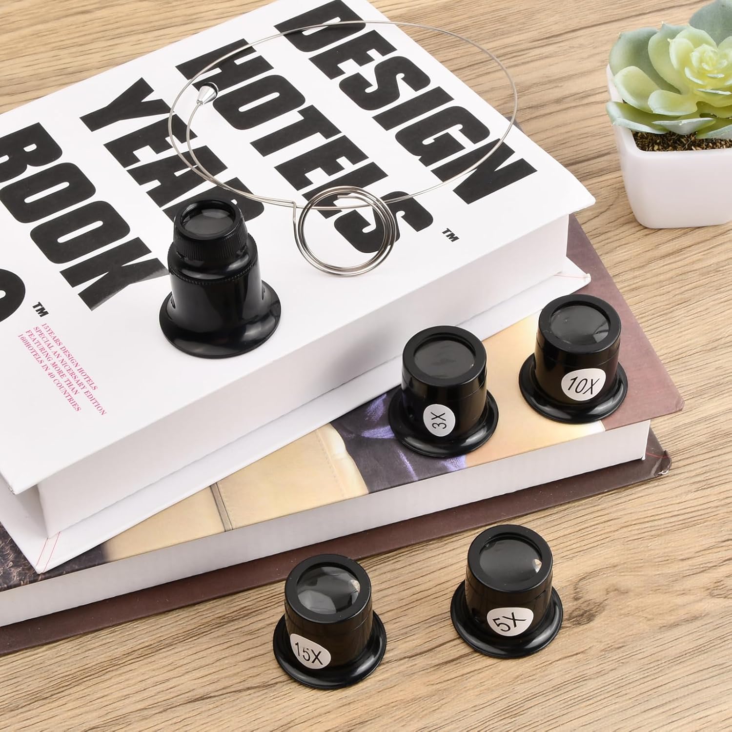 5 Pcs Magnifier Loupes with Headband Magnifier Wire, 3X 5X 10X 15X 20X Watch Repair Magnifiers Watchmaker's Magnifier Magnifying Glass for Watch Repair Jewellery Gemstones Coins Engraving - Image 7