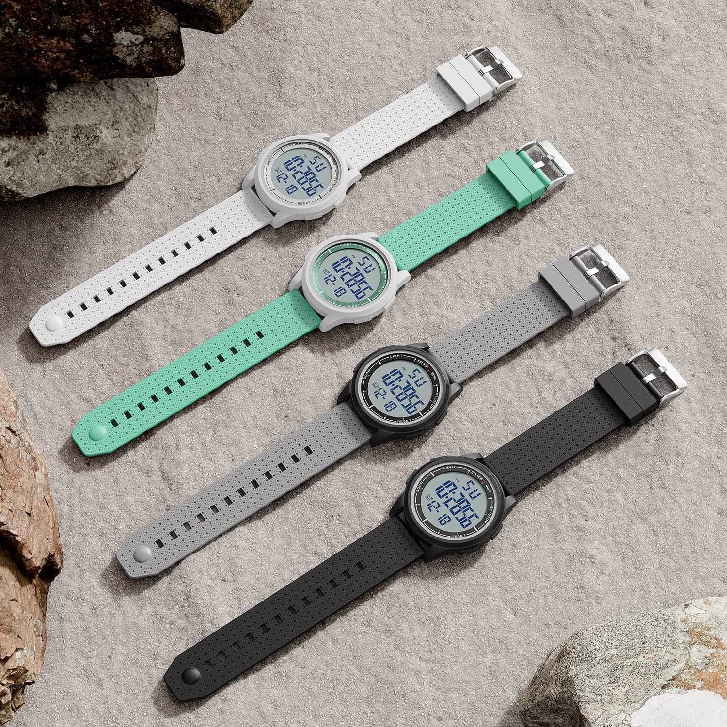 GOLDEN HOUR Ultra-Thin Minimalist Sports Waterproof Digital Watches Men with Wide-Angle Display Rubber Strap Wrist Watch for Men Women - Image 6