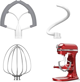 Flex Edge Beater 3Pcs for KitchenAid Mixer Attachments and Accessories Compatible with 6 Quart Lifting Stand Mixers (KN256 6-Wire Whip