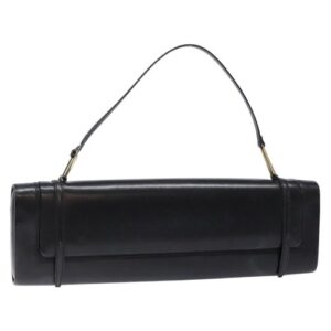 LOEWE Shoulder Bag Leather Black Auth 140187