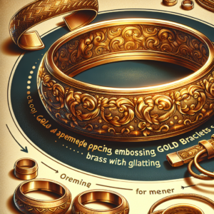 Man Jewelry Accessories Gold Color Opening Embossing Gold Bracelets Bangles for Men, Brass with Gold Plating