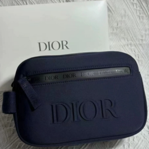 Dior Dark Blue Dopp Bag Navy Toiletry Travel Case Pouch Brand New in Box