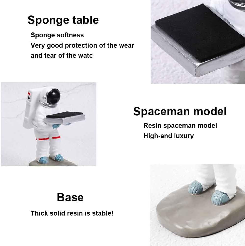 Pilarmuture Watch Display Stand Jewelry Organizer Astronaut Handmade Watch Holder Resin Figurine Jewelry Watch Storage Rack Eyeglass Holder for Office Home Decoration - Image 3