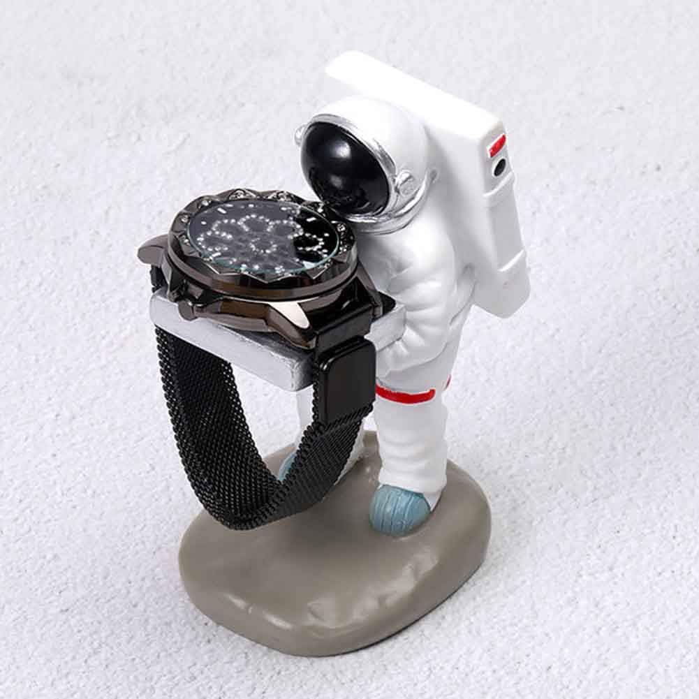 Pilarmuture Watch Display Stand Jewelry Organizer Astronaut Handmade Watch Holder Resin Figurine Jewelry Watch Storage Rack Eyeglass Holder for Office Home Decoration - Image 2