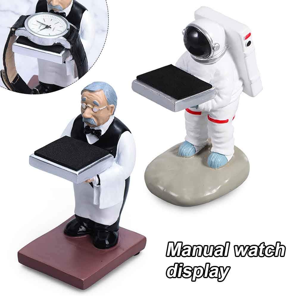 Pilarmuture Watch Display Stand Jewelry Organizer Astronaut Handmade Watch Holder Resin Figurine Jewelry Watch Storage Rack Eyeglass Holder for Office Home Decoration - Image 7