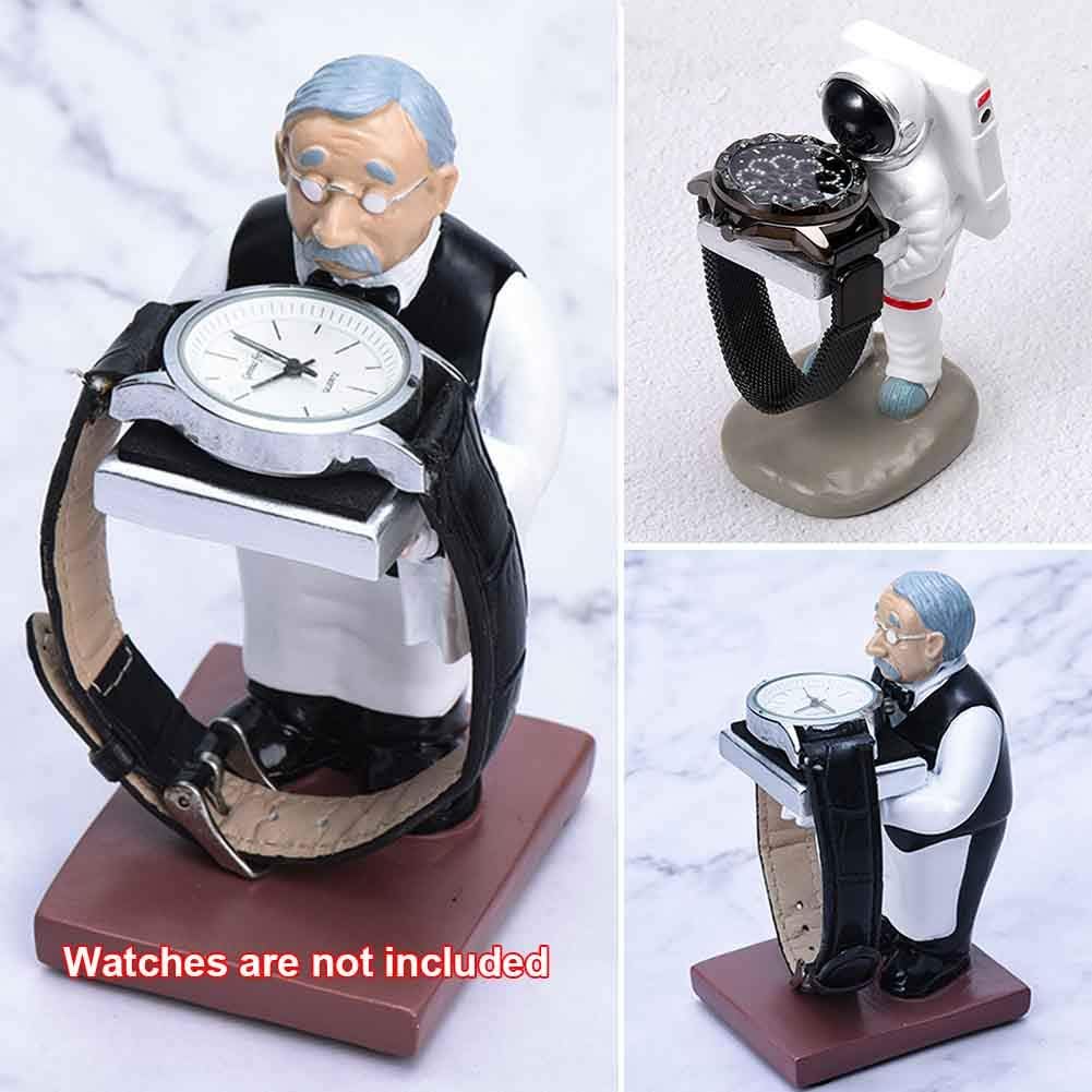 Pilarmuture Watch Display Stand Jewelry Organizer Astronaut Handmade Watch Holder Resin Figurine Jewelry Watch Storage Rack Eyeglass Holder for Office Home Decoration - Image 6