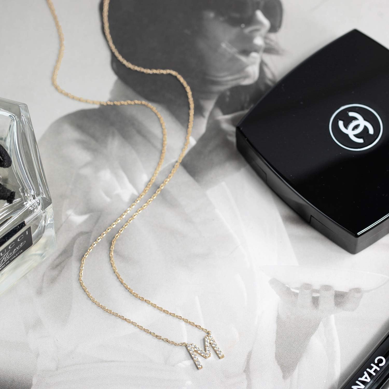 PAVOI 14K White Gold Plated Cubic Zirconia Initial Necklace | Letter Necklaces for Women | Initials - Image 5