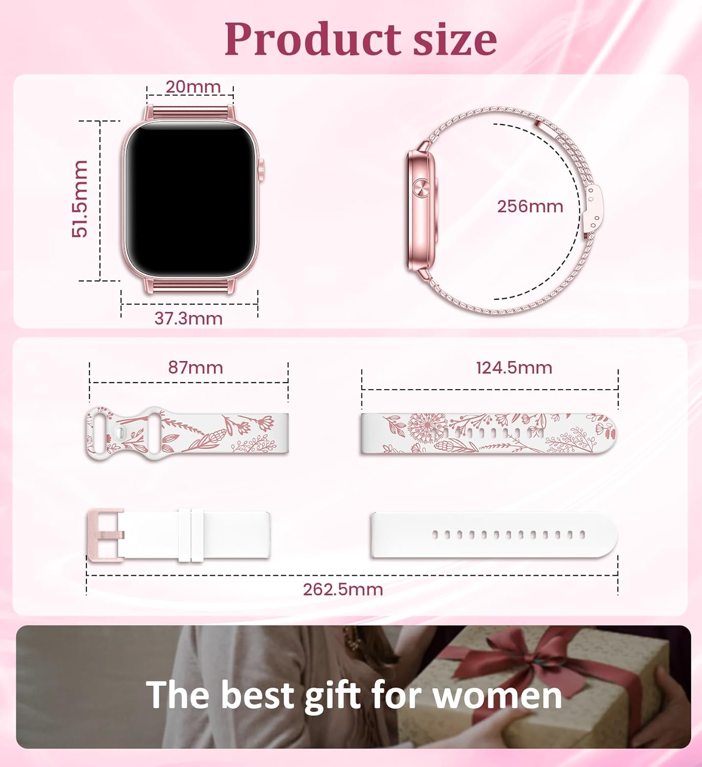 1.83'' Smart Watch for Women with Bluetooth Call(Answer/Dial), Fitness Activity Tracker with 100+ Sport Modes Heart Rate/Sleep Monitor Pedometer, Women Smartwatches Compatible Android Phone iPhone - Image 8