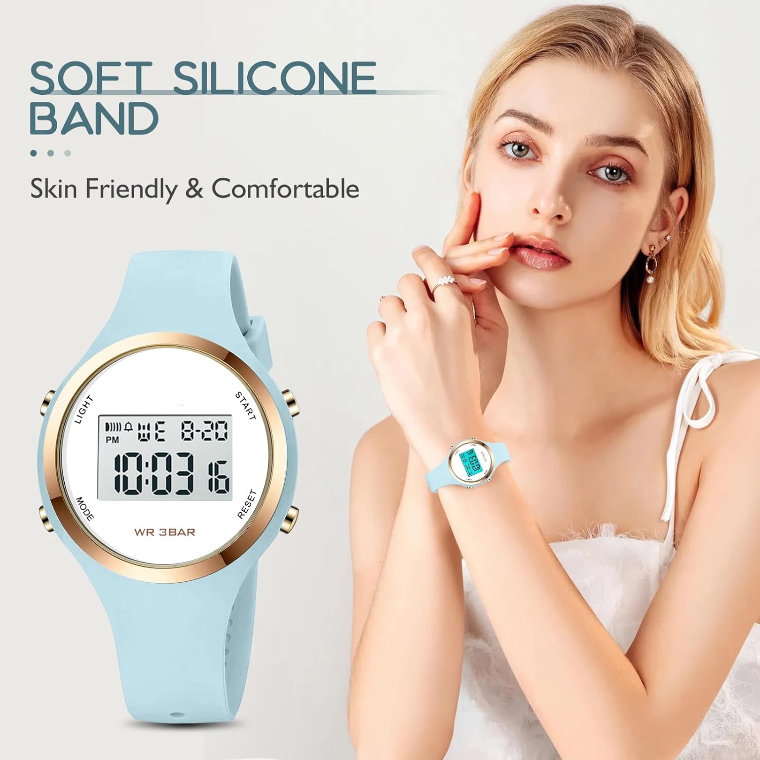 XCZAP Outdoor Sport Watches Alarm Clock 5Bar Waterproof LED Digital Watch - Image 3