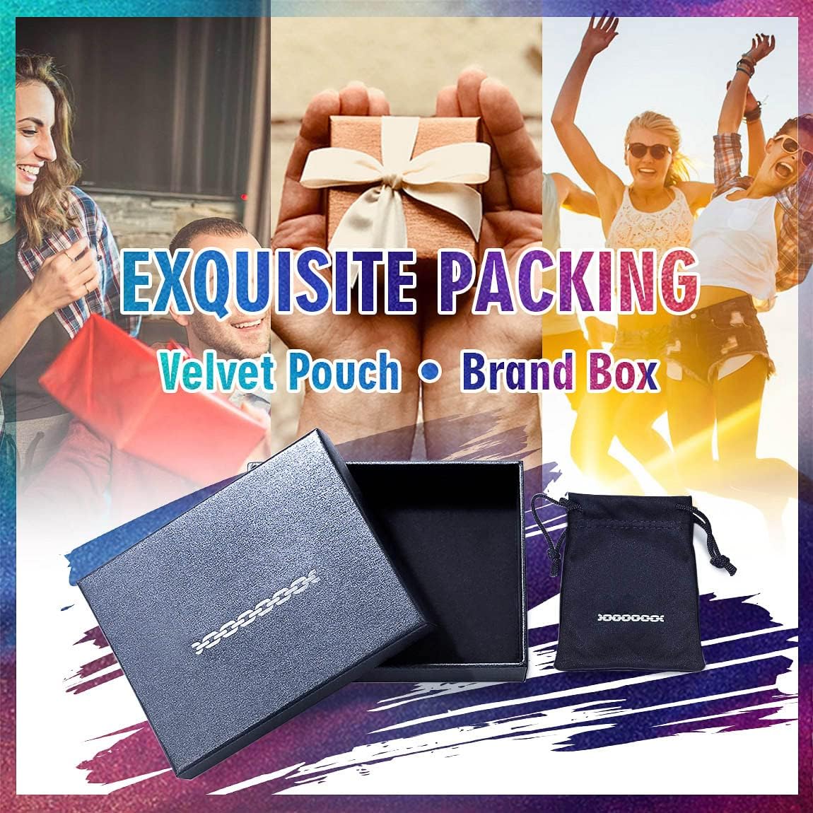 ChainsPro Sturdy Cuban Link/Spinner Rings for Men/Women, Size 06-12, 18K Gold Tone/316L Stainless Steel/Black (Send Gift Box) - Image 7