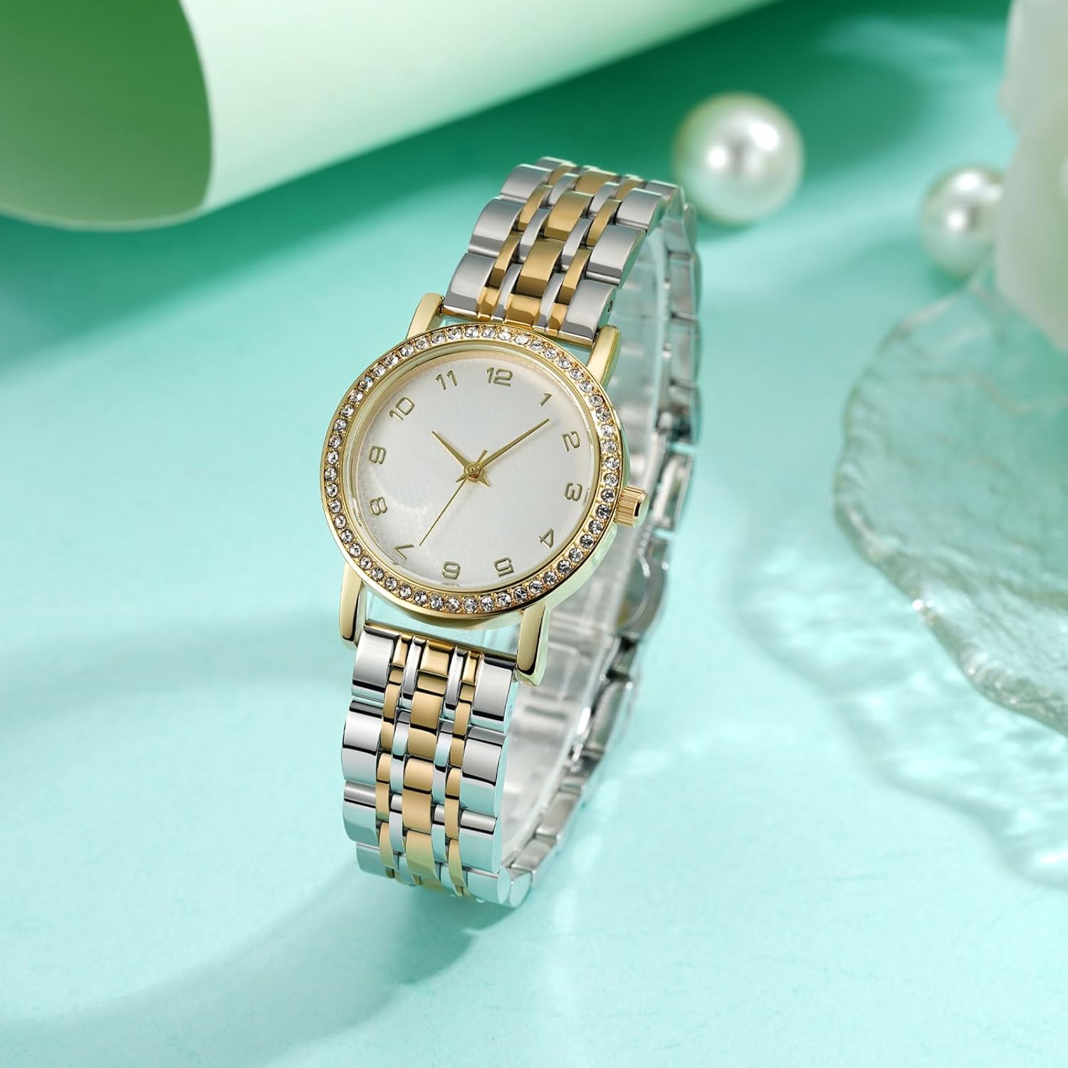 CIVO Ladies Watches for Women Vintage: Analog Wrist Watch Easy to Read Waterproof - Dainty Fashion Elegant Two Tone Stainless Steel Watch - Image 7